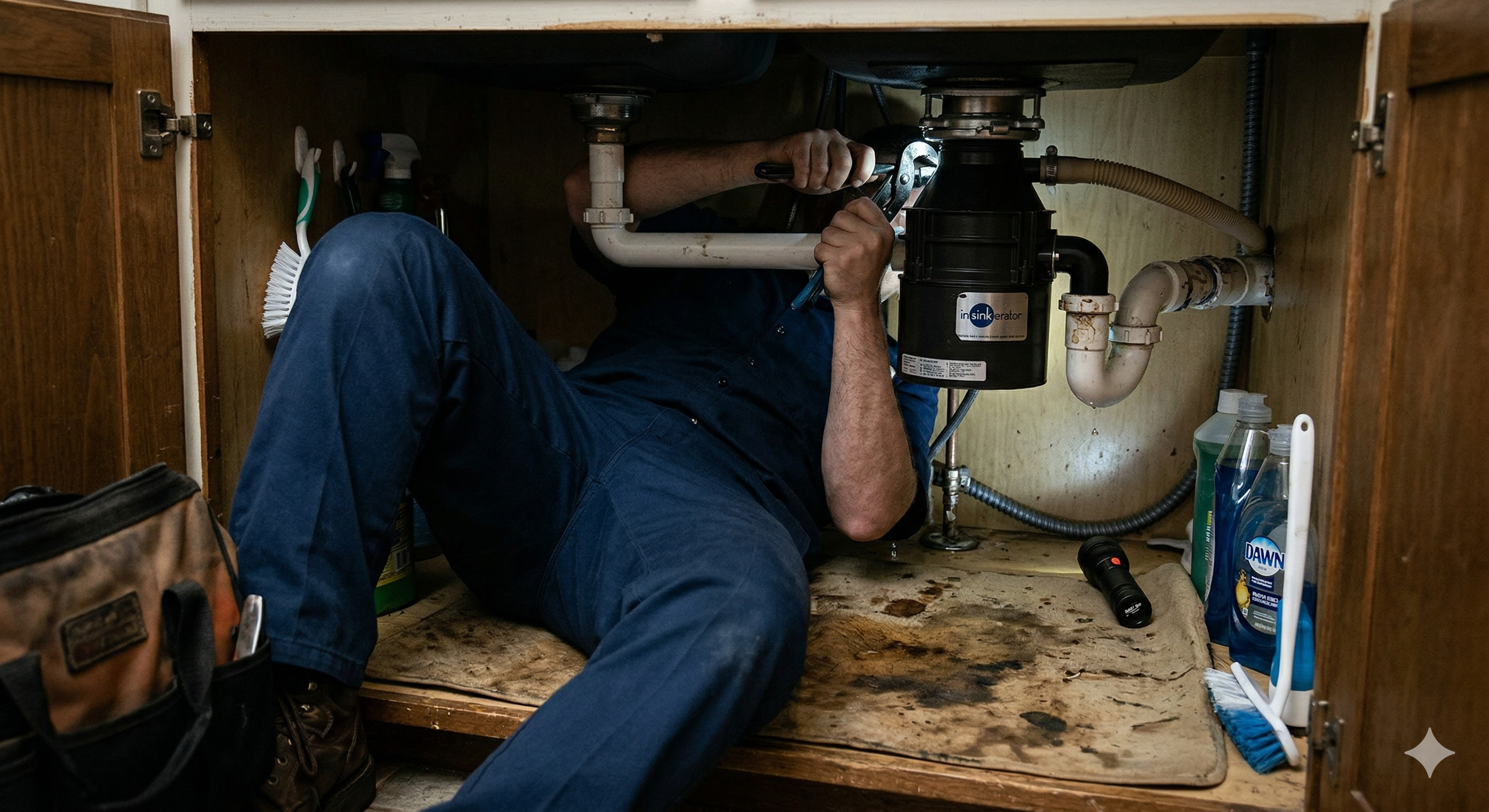 Professional plumber servicing water heater in Centennial